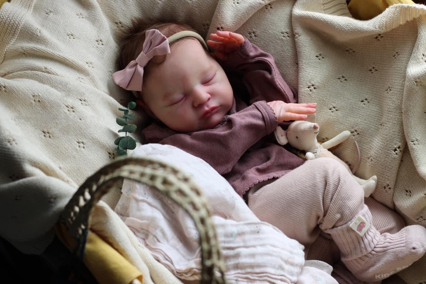 Zero pam Reborn Baby Girl 19 Inch 48 cm Reborn Doll With Hair Lifelike Reborn Dolls Made of Fabric Like a Real Baby Gift Sets for Girls