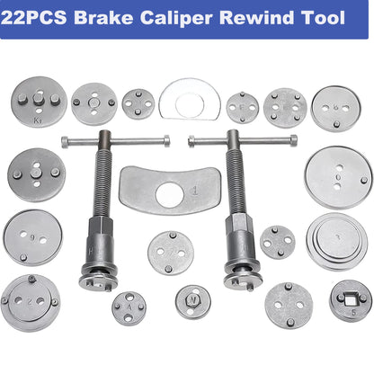 BOOMSTART 22pcs Universal Brake Caliper Piston Reset Tool Set Brake Piston Reset Tool Brake Caliper Piston Automotive Brake Piston Tool