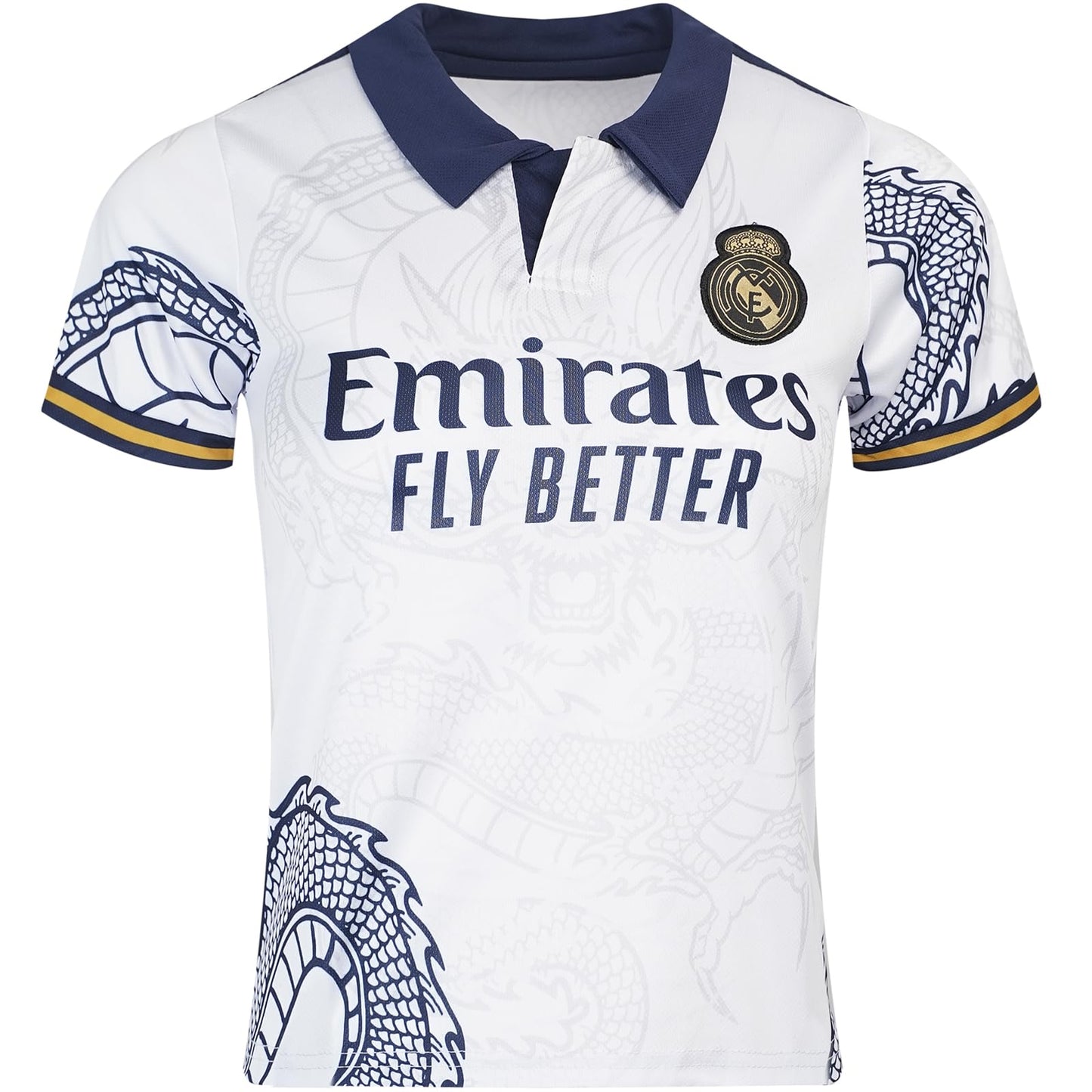 BlackAzat 2023/2024 Madrid #7 Vini Jr. Vinicius Kids Soccer Jersey Special, Shorts Socks Youth Sizes (White,24)