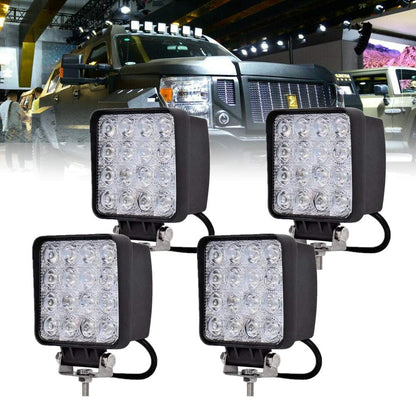 Froadp 4x 48W Offroad LED Worklights Additional Lights Exterior Lamps Aluminum Die-cast IP67 Reverse Lights 12V/24V for Tractors SUV UTV ATV