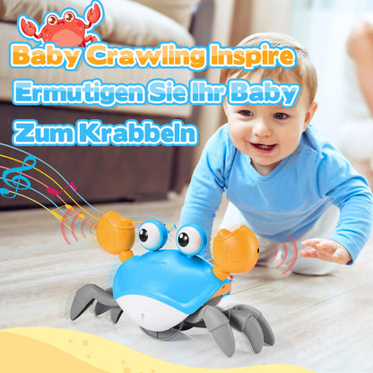 iKidiki Children's toys for 1 2 3 4 years old, Crab baby toy for 1-4 years old boys girls crawling toy baby gift boys girls birthday gift tummy time toys musical learning toys