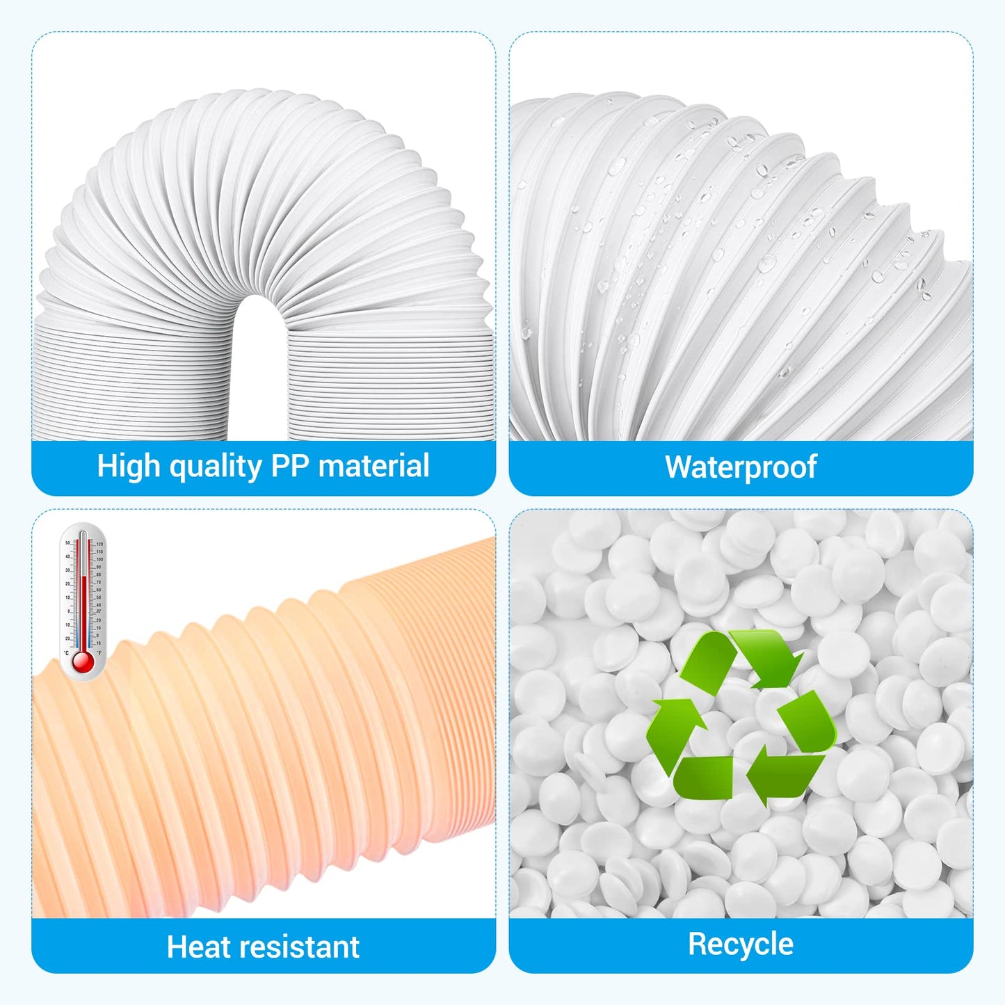 2023 Mobile Climate Hose new upgrade, kitchen exhaust hose, exhaust hose 150mm, portable climate exhaust hose, heat resistant, used for air conditioning, dehumidifier, dryer