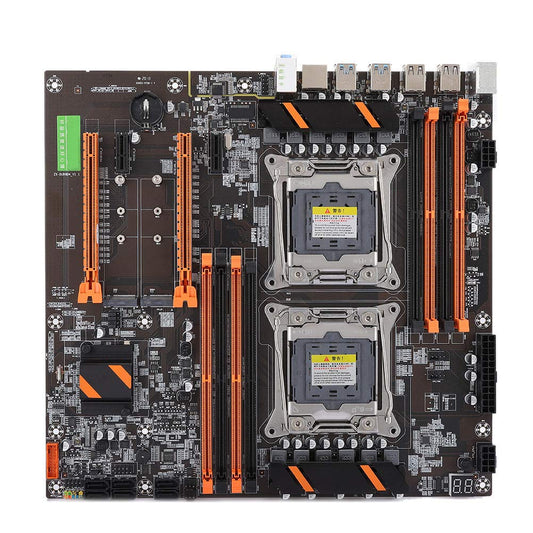 Tonysa X99 Dual Server Motherboard, backside 4 USB3.0 Gigabit network card 8 memory slot motherboard Support 4th gen 8*DDR4 DIMM 3000/2666/2400/2133MHz Server Motherboard for computer.