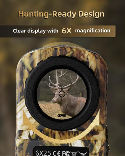 AOFAR HX-700N Laser Rangefinder for hunting & golf, 700 yards range, 6X magnification, distance & speed modes, IPX4 waterproof, includes battery & carrying case.