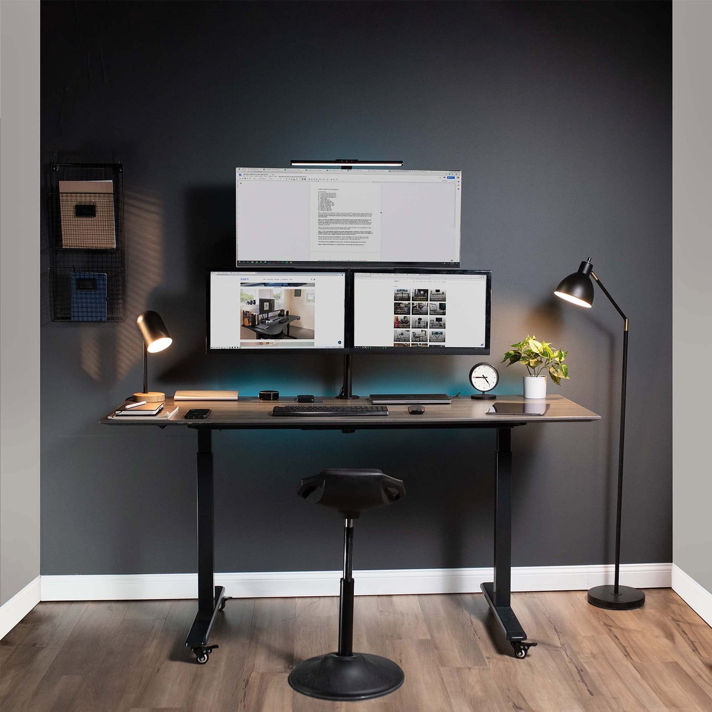 VIVO Triple LCD Monitor Desk Mount Heavy Duty Stand & fully adjustable 3 screen up to 27" (Stand-v003t)