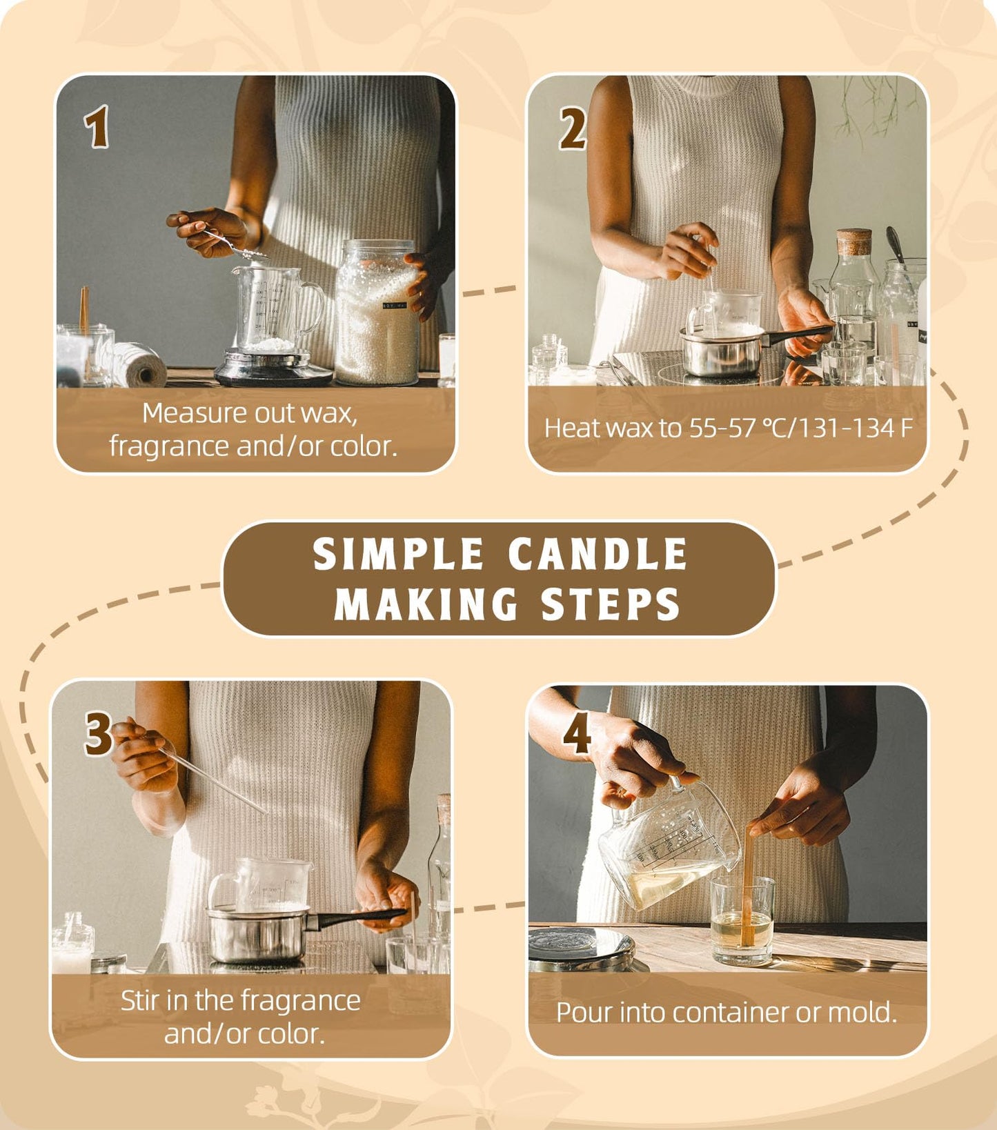 Soy wax flakes for candles 10kg, BOYUJK Premium Natural Candle Wax, 100% soy wax for candle making from organic farming, no additives, safe and pure.