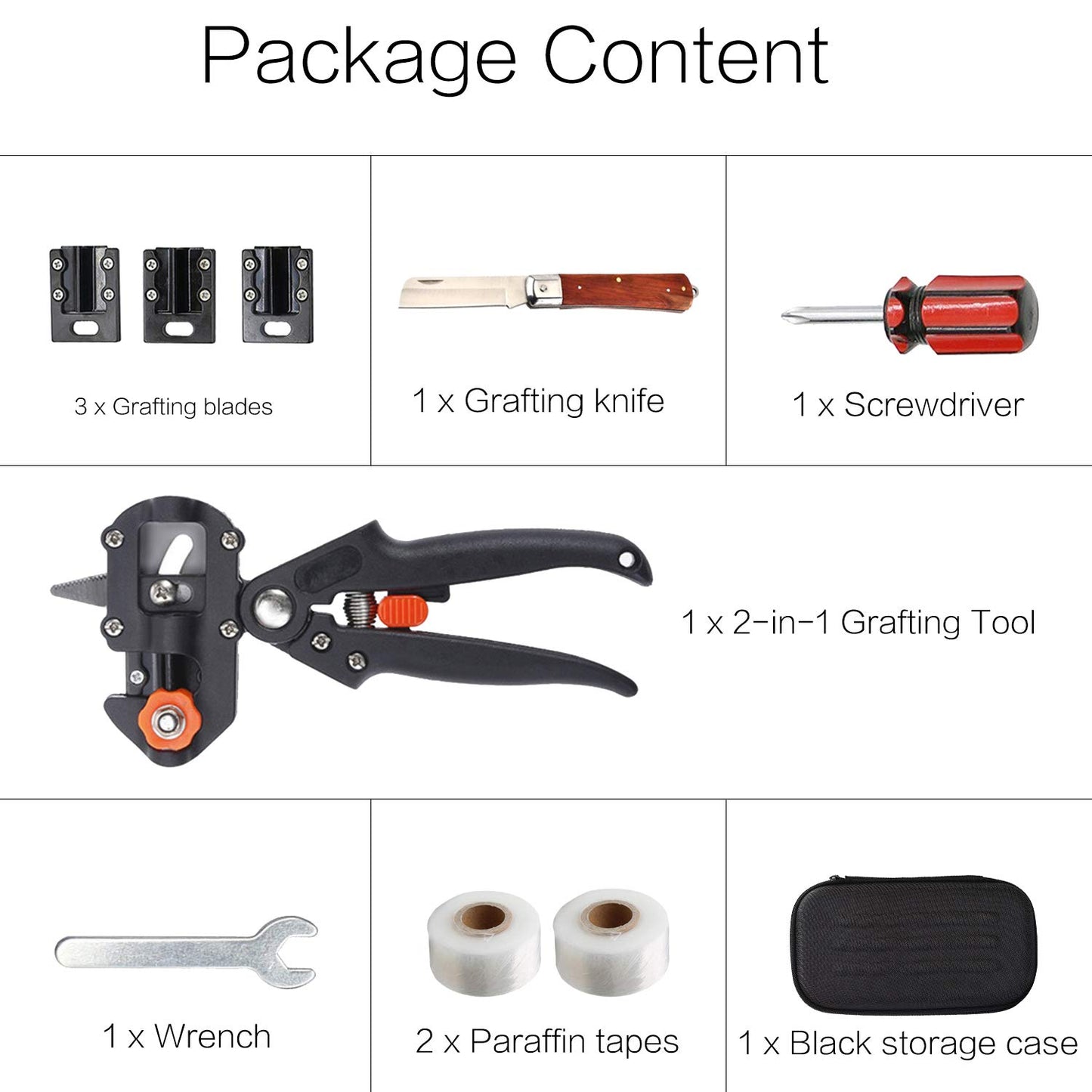 Yolando Fruit Tree Grafting Shears, 2-in-1 Professional Garden Fruit Tree Grafting Shear Ratchet Shear Set, Single-handed Grafting Cutting Tool for Flowers Tree Plant Branches, Garden Grafting Tool