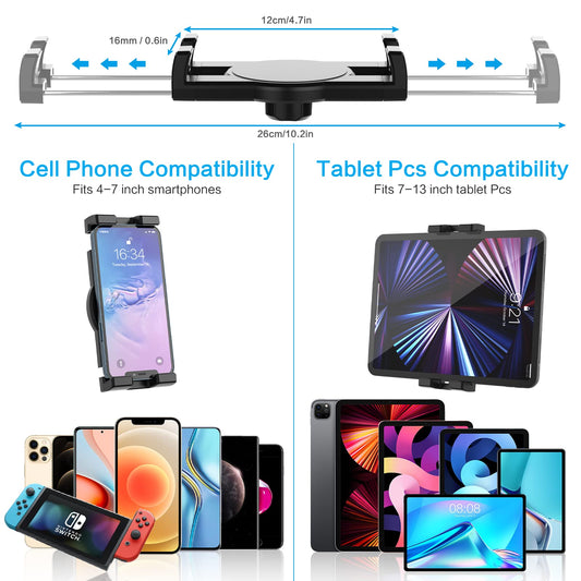 Oilcan Car Dashboard Tablet Holder, Tablet & Phone Car Mount with Telescopic Long Arm [Super Stable] for iPad Pro Air Mini, Samsung Tab, iPhone 14 Pro Max, etc. (4-12.9")