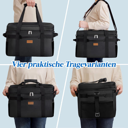 Lifewit Cooler Bag 30L, Foldable Picnic Bag for Food & Drinks, Portable Ice Box for Men, Women, Insulated Thermal Bag for Work, Camping, and Everyday Use, Black.