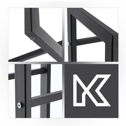 KADAX Fireplace Log Rack, Firewood Holder made of sturdy steel, black powder-coated log holder in various designs (29 x 40 x 90 cm)