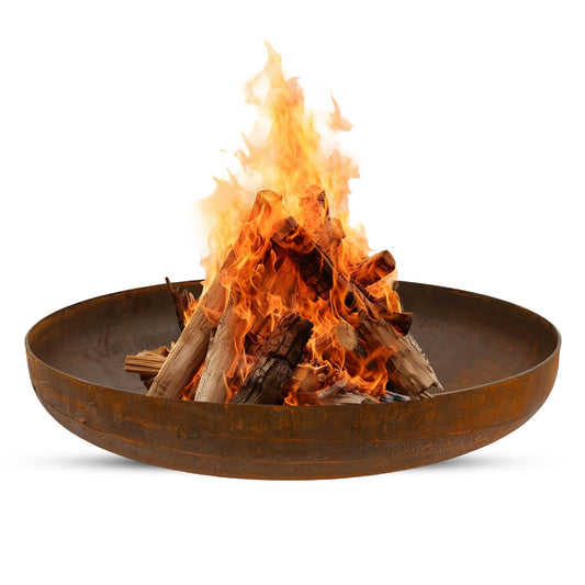 BonFeu BonBowl fire bowl 80 cm - Fire bowls for the garden - Outdoor fire pit - Fire bowl with optional grill grate made of high-quality Corten steel - Fire basket for the garden - 80x80x21 cm.