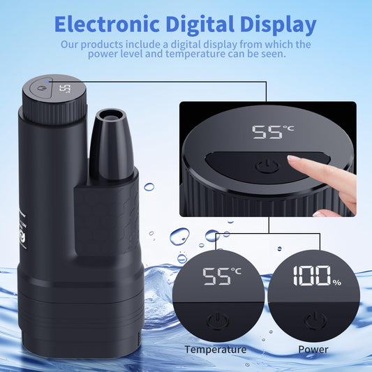 YAOBLUESEA Camping Shower with Pump, Portable Camping Shower Set with 4000mAh Rechargeable Battery & 1.8m Hose, Digital Screen Portable Camping Shower for Garden Camping Car Washing Pet Bathing