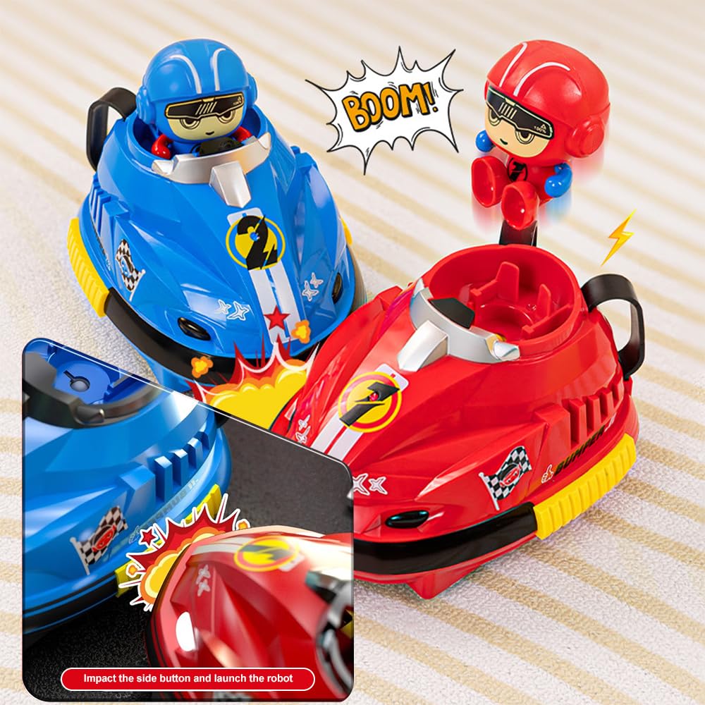 Dhqkqg Remote Control Car, 2 Pack Rc Speed Bumper Cars Toy for Two Players, Remote Control Toys with Remote, Mini RC Bumper Cars, Remote Controlled Mini Ejector Vehicles