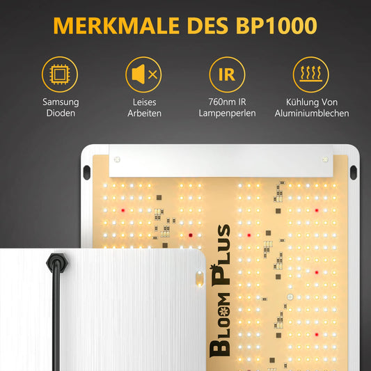 LED Grow Light Bloom Plus BP1000 Plant Lamp LED Full Spectrum LED Grow Light for indoor gardening, vegetable and flower planting. Plant propagation lamp with 336 Samsung diodes.