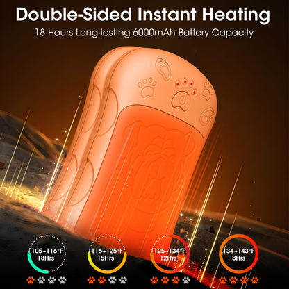 Electric Hand Warmers, 2-pack with 6000mAh rechargeable battery. Ideal for outdoor sports, hunting, golf, camping. Great warm gift for women, men, and children.