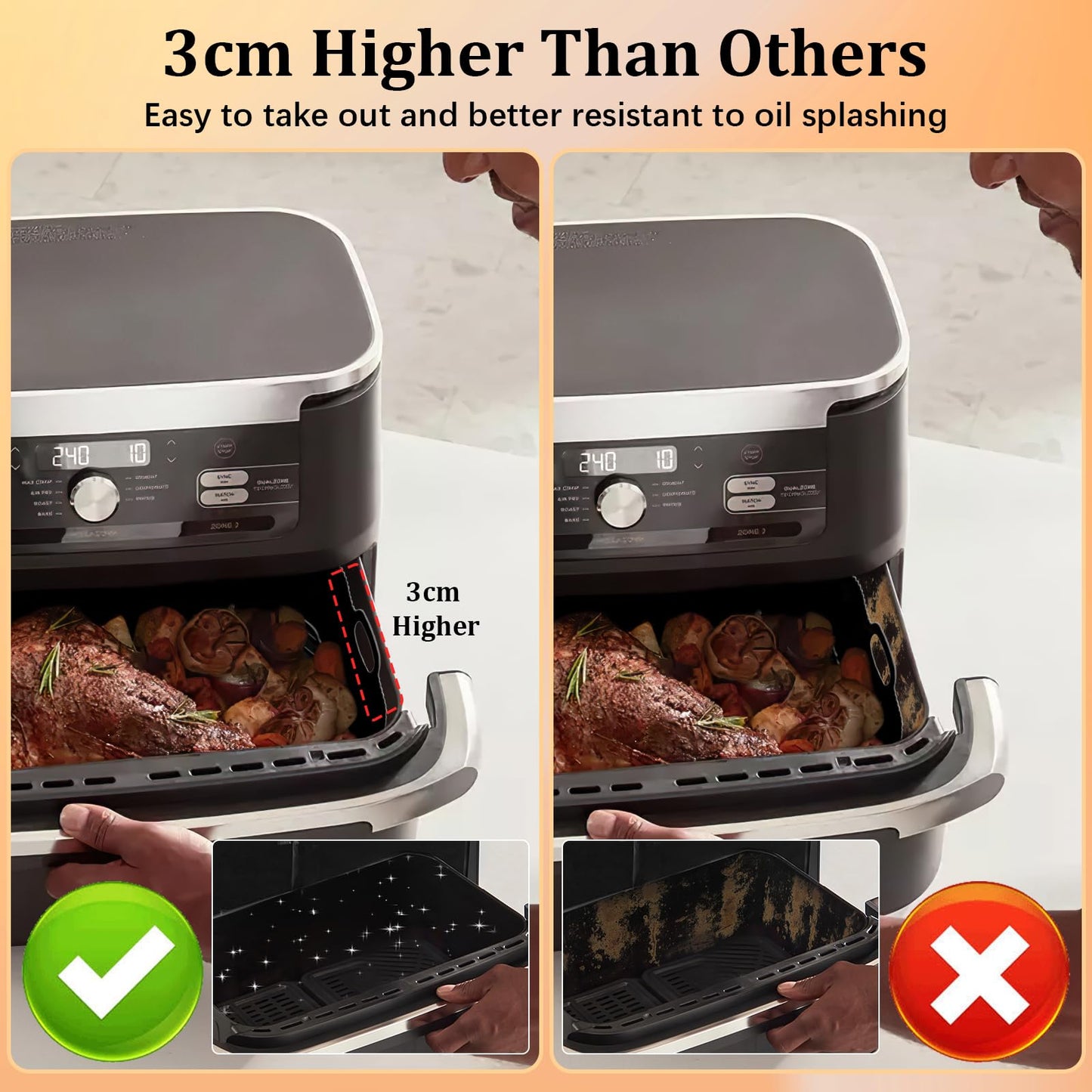 Airfryer accessories for Ninja Foodi Flexdrawer AF500EU 10.4 L, 1×10.4L and 2×5.2L silicone mold for Ninja air fryer af500de accessories, Additional accessories included in the package