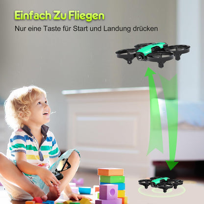 Loolinn | Drone with Camera as Gift for Kids - Mini Remote Control Drone with Video & Photos/Adjustable Camera/Two Batteries/Certified C0-Certificate (Gift for Boys and Girls)