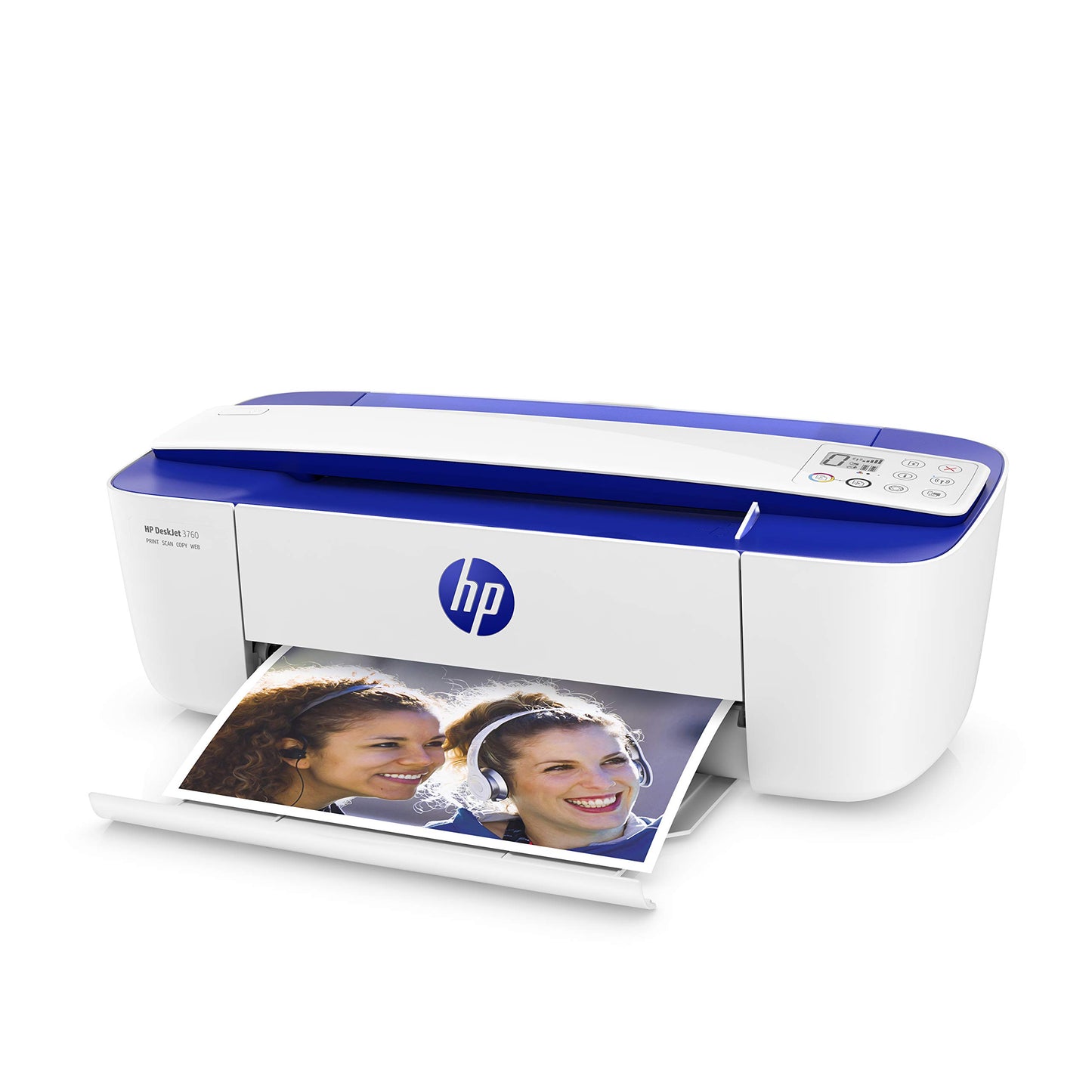 HP DeskJet 3760 Multifunction printer with 4 months free printing with HP Instant Ink included. Print, Scan, Copy, Wi-Fi, AirPrint, A4, Dark Blue.