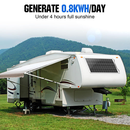 ECO-WORTHY 200W Flexible Solar Panel 2 pieces 100W Solar Panel 12V, Monocrystalline Solar Module with Cable for 12V Batteries RV Car Boat Camping.