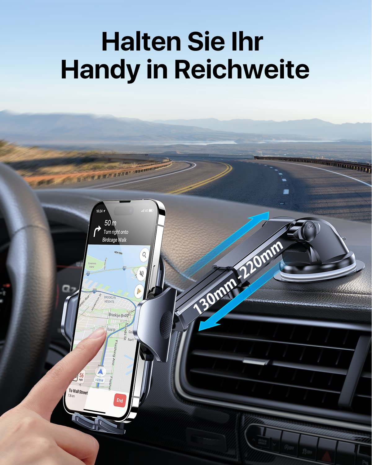 andobil Car Phone Holder [2024 Latest Suction Cup] 3 in 1 Suction Cup & Vent Holder Universal Car Mount Accessory for iPhone 16 Pro Max 15/14/13/12/11 Samsung Galaxy S24 Ultra/S23/S22 etc.