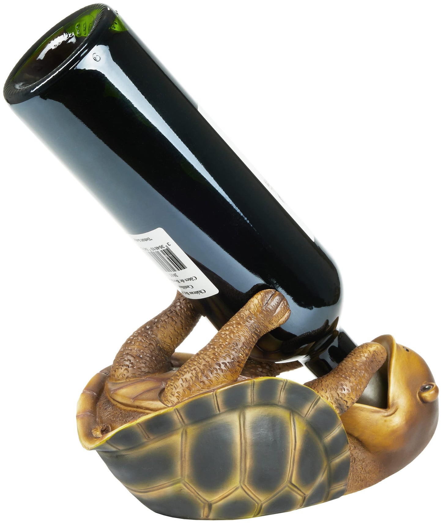 BRUBAKER wine bottle holder thirsty turtle - Drinking Animals bottle holder - Funny bottle stand - Sea turtle decor figure hand-painted bar wine accessory - Funny wine gift