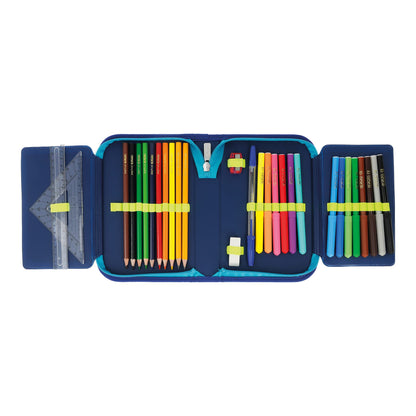 herlitz 50038206 31-piece student pencil case, Soccer design, 1 piece