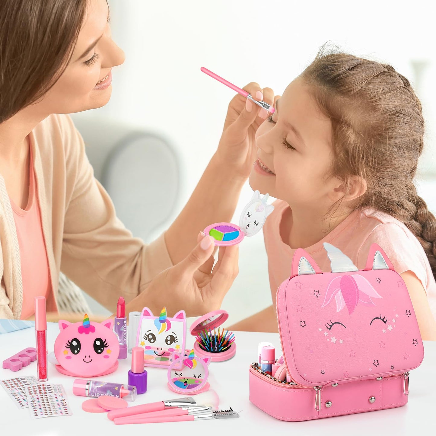 Children's makeup, makeup kit for girls, makeup toys - kids makeup set, makeup for children, makeup table gift toys for ages 3 to 12 years.