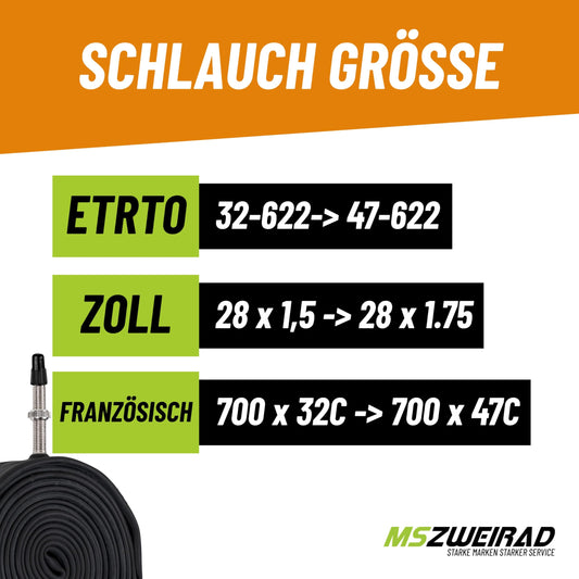 3-piece set Continental tube Cross SV60 28 inches 32/47-622 with 3 MS Zweirad tire levers