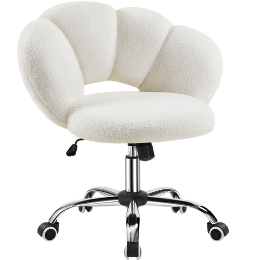 Yaheetech Cloud-shaped Office Chair Ergonomic Desk Chair with up to 136kg Capacity Adjustable Height Computer Chair for Bedroom Office Living Room White