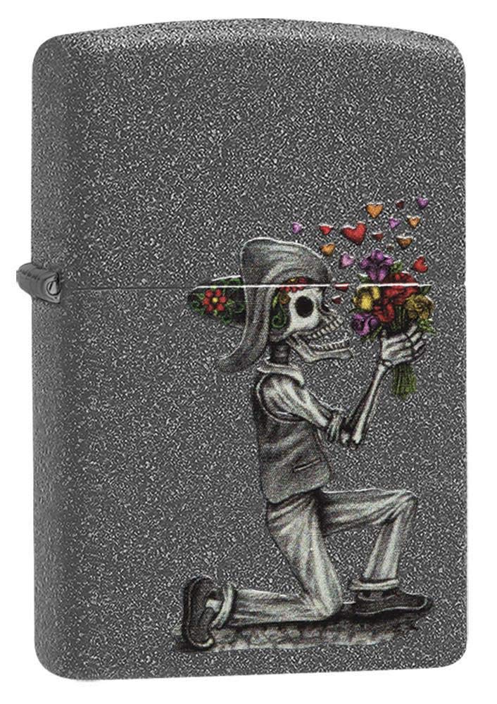ZIPPO - Day of Dead Skulls 2-piece Set - Iron Stone - Storm lighter, refillable, in a high-quality gift box