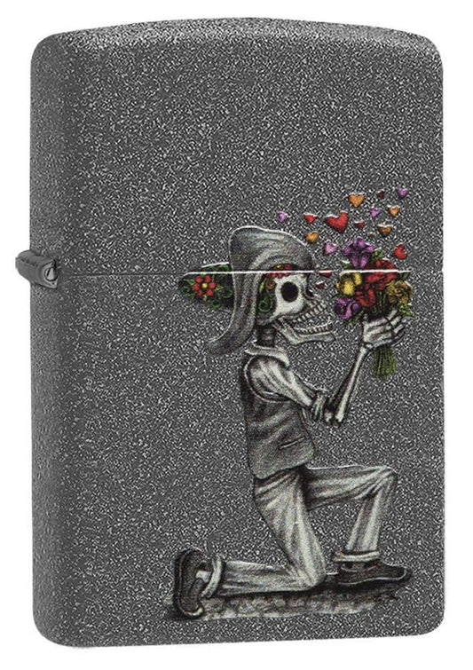 ZIPPO - Day of Dead Skulls 2-piece Set - Iron Stone - Storm lighter, refillable, in a high-quality gift box