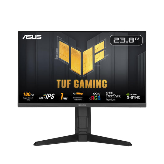 ASUS TUF Gaming VG249QL3A - 24-inch Full HD monitor - 180 Hz, 1ms GtG, G-Sync, FreeSync, AdaptiveSync, ELMB, GameFast Input - Fast-IPS panel, 16:9, 1920x1080, DP, HDMI, ergonomic, speaker