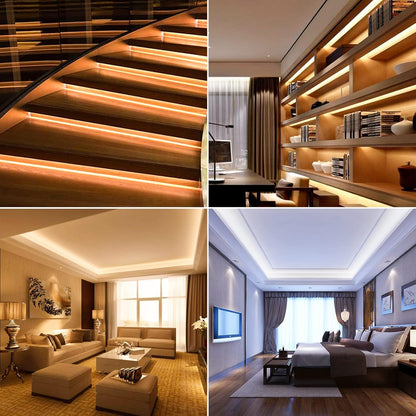 12 Pack LED Channel Black for 12mm LED Strips, V Shape Aluminum Profile Rail, Aluminum Profile, Stripes Aluminum Profile with Milky White Cover, Strip Diffuser with 45 Degree Corner Connectors.
