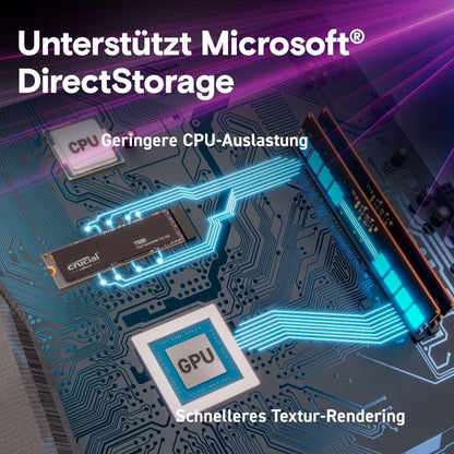 Crucial T500 2TB PCIe Gen4 NVMe M.2 Internal SSD, up to 7400 MB/s, TLC NAND, compatible with laptop and desktop, Microsoft DirectStorage - CT2000T500SSD8.