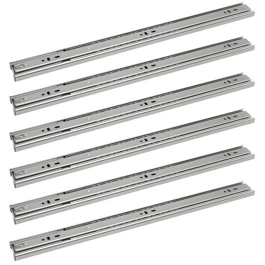 Ansobea drawer slides 650mm, ball bearing slides with 45 kg load capacity full extensions, drawer slide telescopic rail, Full stretch size 1300mm, 3 pairs (6 pieces)