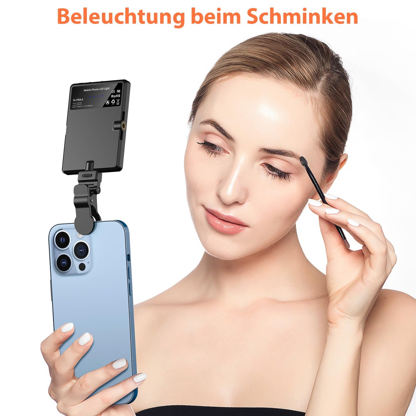 TONEOF Selfie Light, Monitor Lamp, USB Rechargeable Video Light with Clip & Two 1/4" Screw Holes, 2500K-9000K 3 Light Modes, Portable Photo Light for Phone/Laptop/Tablet-Black
