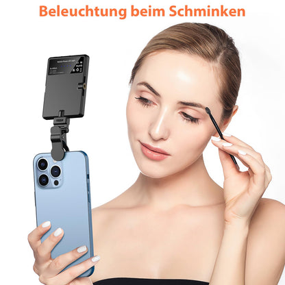 TONEOF Selfie Light, Monitor Lamp, USB Rechargeable Video Light with Clip & Two 1/4" Screw Holes, 2500K-9000K 3 Light Modes, Portable Photo Light for Phone/Laptop/Tablet-Black