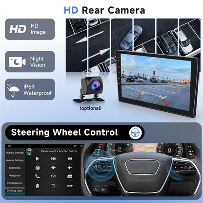 10.1-inch Carplay radio for Citroen C1/Toyota Aygo/Peugeot 107, Podofo touchscreen Android 2G+64G with Wireless Carplay Android Auto, Bluetooth/GPS/WiFi/FM/RDS/HiFi/USB/steering wheel control