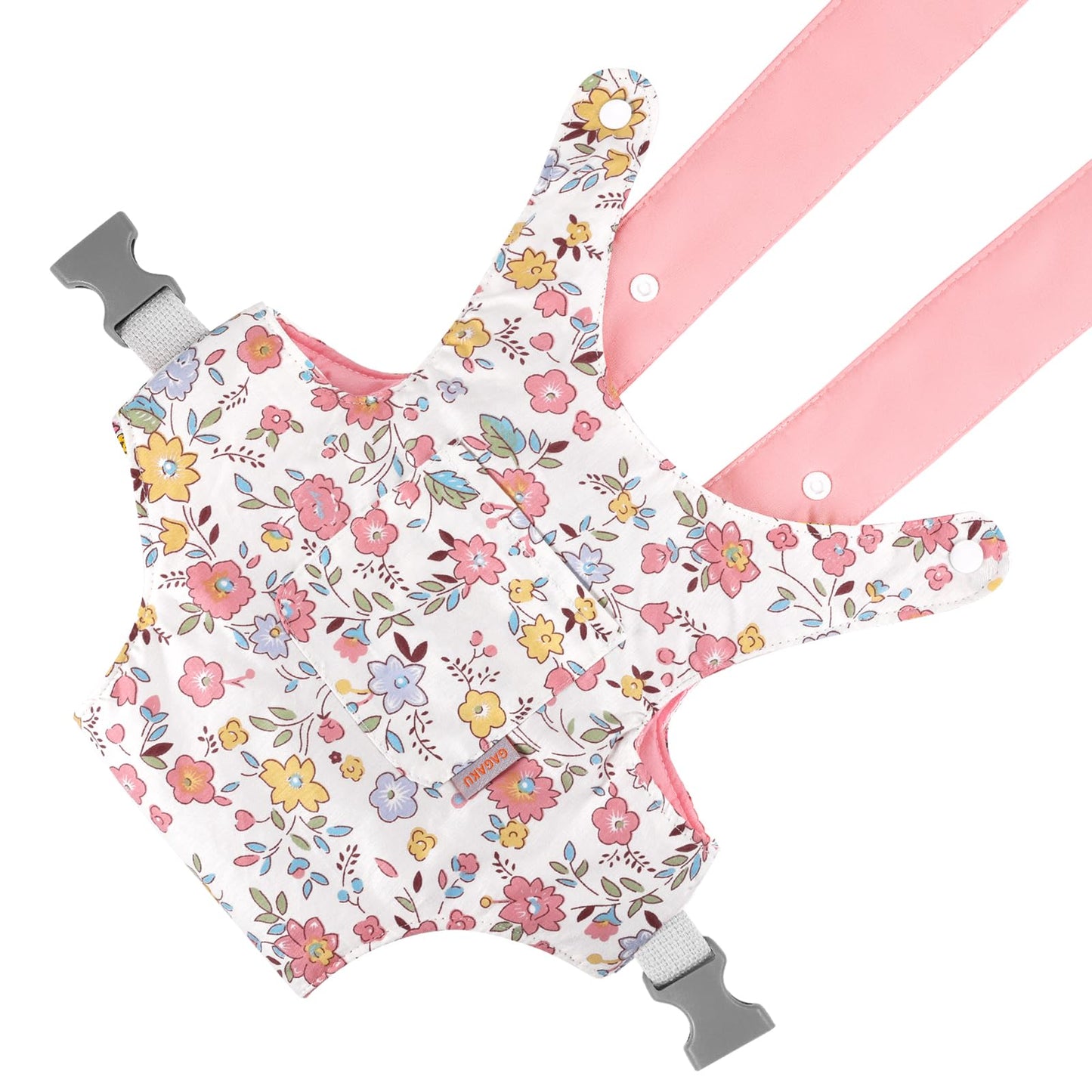 GAGAKU doll carrier for kids, adjustable straps, pink (peach blossom) - doll accessory for carrying dolls on belly.