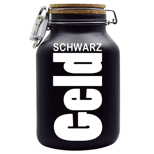 Piggy bank black money gift idea black XXL