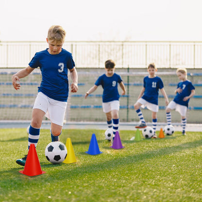 Tebery 30pcs Cones Set Durable Cones Soccer Training Aids Multifunctional Cones for Kids, Soccer, Sports, Equestrian & Dog Training