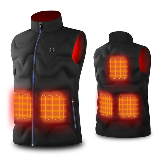 Kintiwe Heated Vest, Women's Heated Vest with 12000mAh Power Bank, Heated Jacket with 5 Heating Zones (DE/NL/SE/PL, Alphanumeric, M, Regular, Regular, Black Blue)