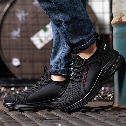 Rona Shoes Safety Shoes Work Shoes Steel Toe Shoes Lightweight Comfortable Sporty Protective Work Shoes Men Women Luna Black EU 36