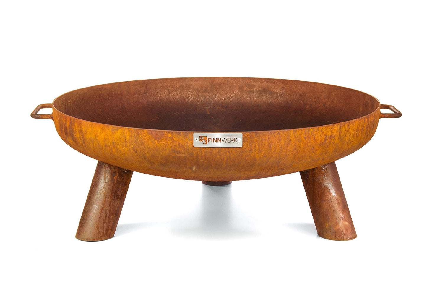 Finnwerk HARRI Fire Pit in Rust Optic 80 cm - Exclusive steel with elegant rust patina - Fire pit for the garden - Decorative and rustic - Fire pit cover available separately.