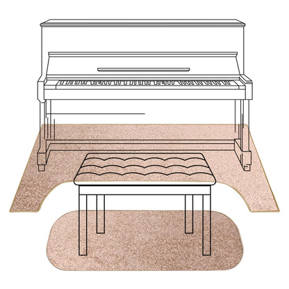 PPGE HOME Soundproofing Carpet Piano, Piano Soundproofing Mat, Floor Soundproofing Carpet Stool Soundproofing Mat Non-Slip (Khaki)