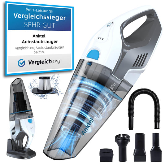 Anktel Handheld Vacuum Cleaner Winner 14.8V 9700Pa with Charging Station Cordless Handheld Vacuum Cleaner Battery Operated Wet & Dry with Washable HEPA Filter Bagless Handheld Vacuum Cleaner for Car, Home -PowerClean2300-