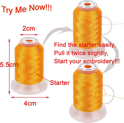 New brothread 40 Brother Colors Polyester Machine Embroidery Thread 500M (550Y) for Brother/Babylock/Janome/Singer/Kenmore Embroidery Machine