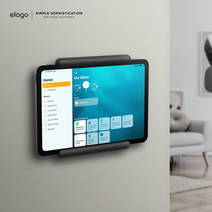 elago Home Hub Mount Tablet Wall Mount Compatible with Apple iPad, iPad Air/Pro, Samsung Galaxy Tab, most tablets – Easy to Mount, Scratch-Resistant Silicone, Cable Management Included (Black)