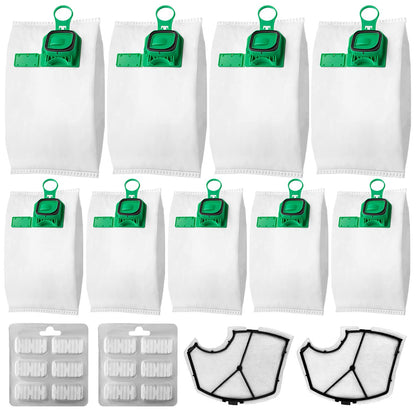 10 vacuum cleaner bags for Kobold VK140 VK150 with filters