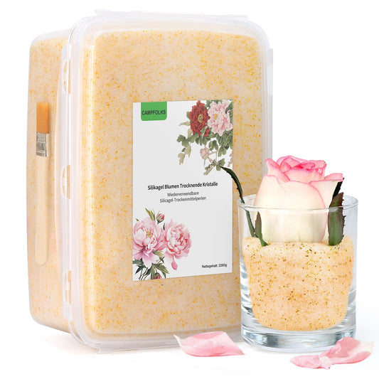 5.5 LBS Silica Gel Desiccant for Drying Flowers Silicate Dry Salt for Flowers DIY Silica Gel Reusable Drying Crystals with Color Change